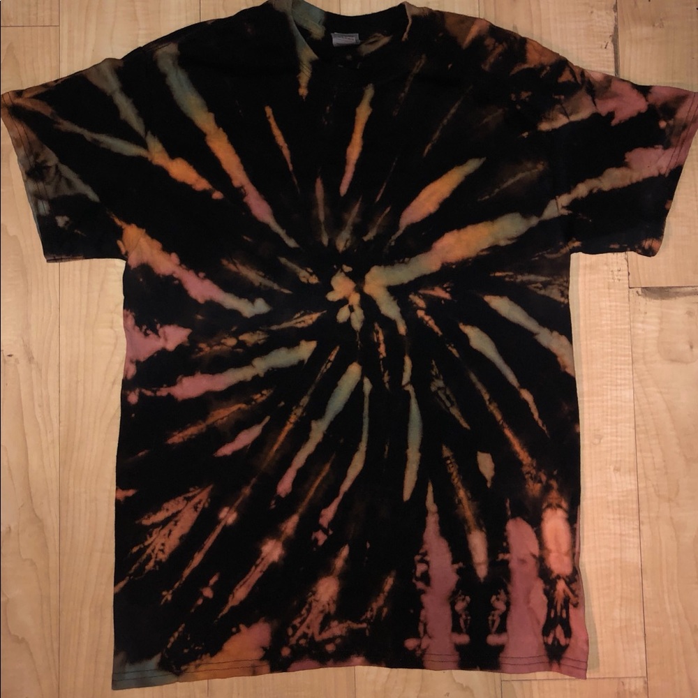 Vortex Custom handmade reverse tie-dye acid-wash T-shirt goth Halloween NWOT